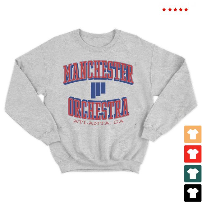 Official Manchester Orchestra Merch Store Grey Collegiate Crewneck Sweatshirt 2023
