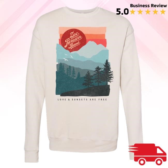 Official Zac Brown Band Apparel Store Love & Sunsets Crew Neck Sweatshirt Zac Brown Band