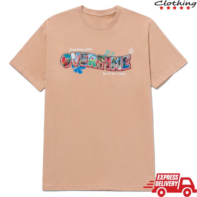 Official Rwe Merch Overtime Tv Store Greetings Shirt 2024 Brown Overtime Tv Apparel Clothing Shop Ote Merch