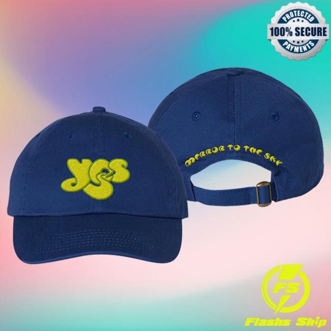 Yes Official Store Mirror To The Sky Navy Embroidered Dad Cap