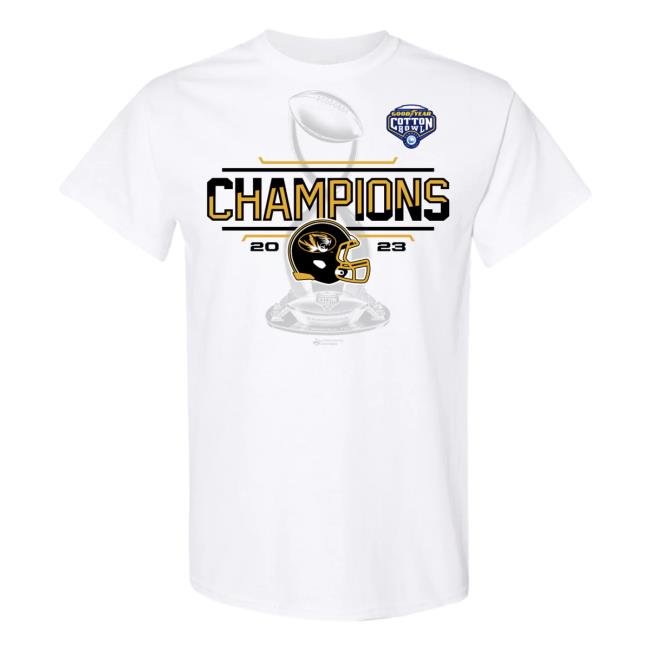Official Mizzou Tigers Victory Locker Room 2023 Cotton Bowl White Shirts