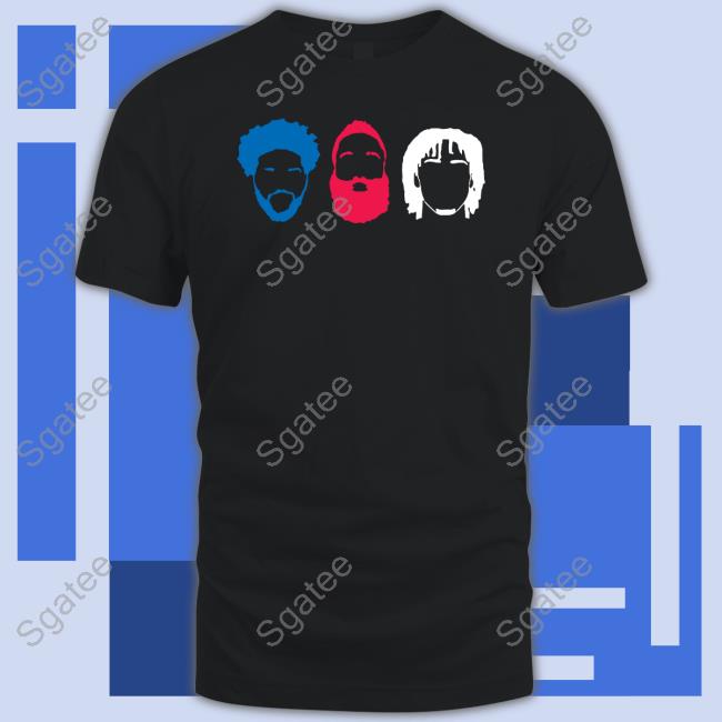 Philadelphia 76Ers Big 3 Joel Embiid James Harden Tyrese Maxey Long Sleeve T Shirt James Harden