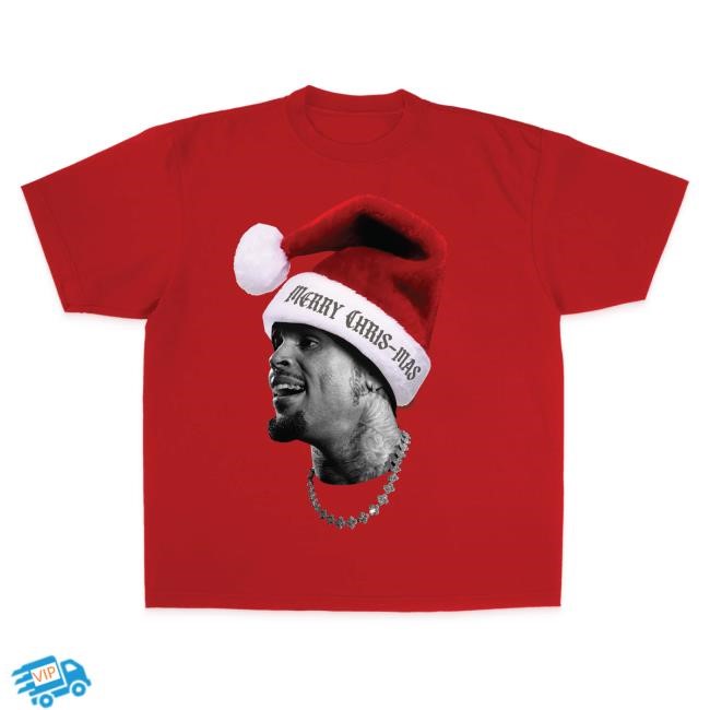 Official Chris Brown Merch Store Merry Chris-Mas Big Head Pullover Hoodie