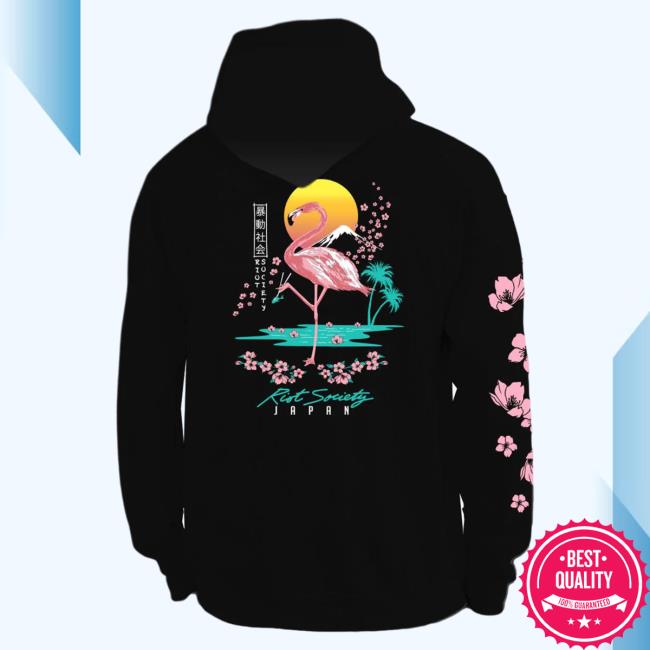 Official Riot Society Merch Store Shop Riot Society Flamingo Blossom 2.0 Hoodie RiotSociety Apparel Clothing