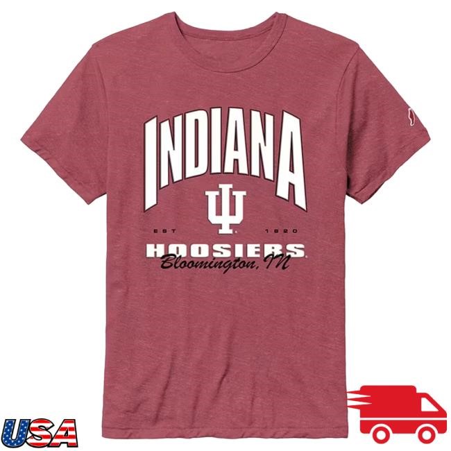 Official Shop Big Ten Store Red Indiana Hoosiers Victory Falls Number One Established Short Sleeve Fashion Top Shirt