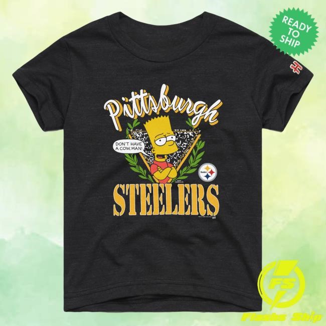 Official Pittsburgh Steelers Homage x The Simpsons Youth Hot Shirt - Black
