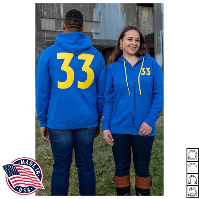 Official Fallout Merch Store Fallout Vault 33 Zip-Up Hood