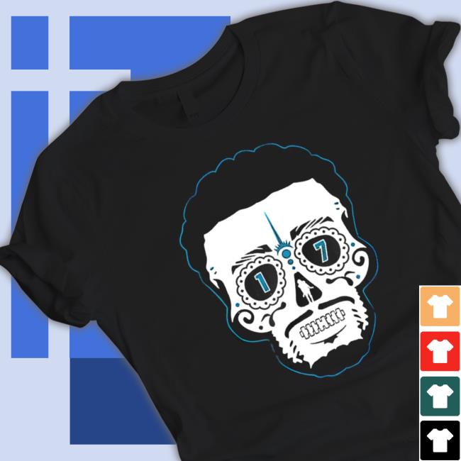 Jaylen Waddle Miami Dolphins Sugar Skull 2022 Tee Shirt