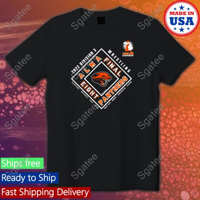 Official Alma Panthers 2022 MHSAA Team Wrestling Final Eight Tee Shirts
