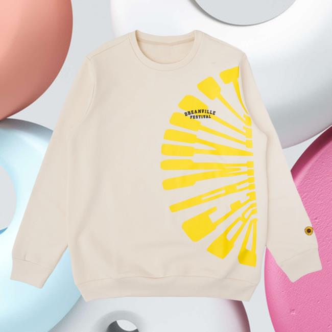 Official Dreamville Music Festival 2023 Merch Dreamville Fanned Out Logo Cream Popover Hoodie Dreamville Records