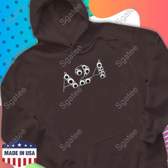 Everything Everywhere All At Once Merch Black Googly Eye Puff Logo Hooded Sweatshirt A24films
