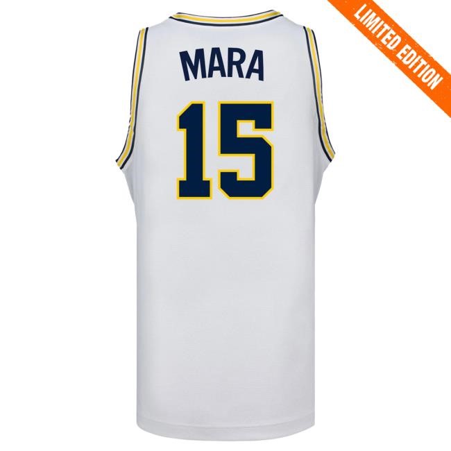 Michigan Wolverines #15 Aday Mara Student Athlete White Basketball Jersey Tees The M Den Shop Official