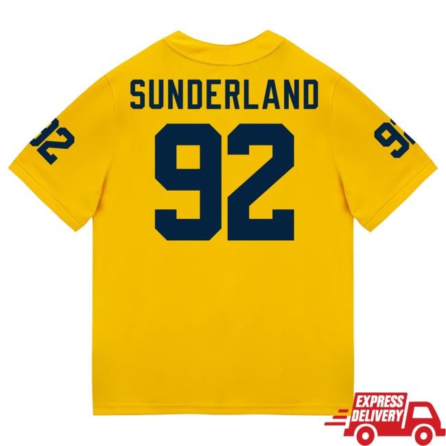 The M Den Michigan Wolverines #92 Beckham Sunderland Student Athlete Maize Football Jersey Top Shirt