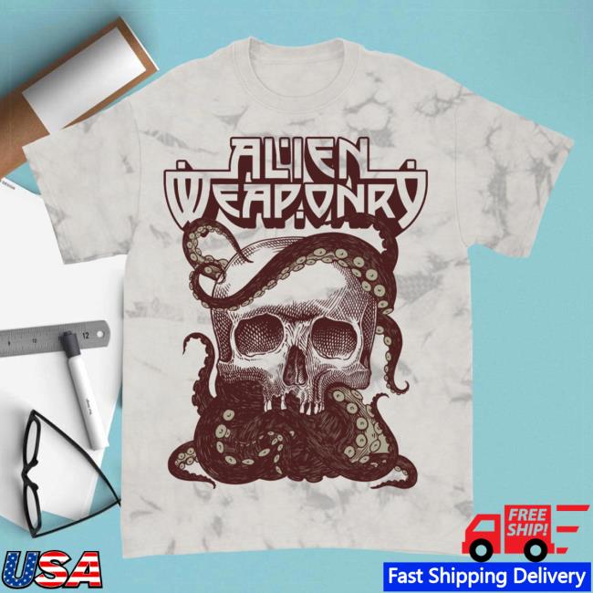 Official Kings Road Merch Store Alien Weaponry Tenta-Skull T-Shirts (Silver Crystal Dye) Kings Road Shop