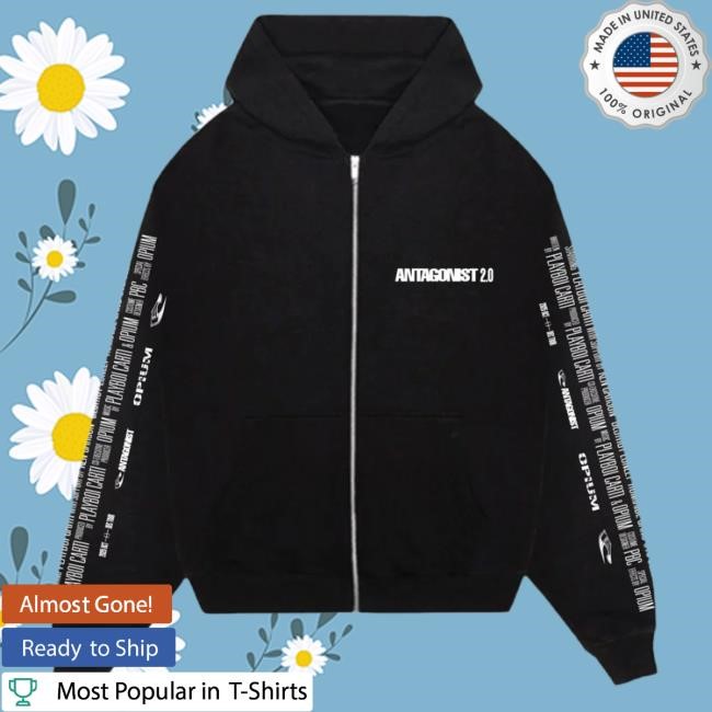 Official Playboi Carti Merch Store Antagonist 2.0 Tour Zip Up Hoodie