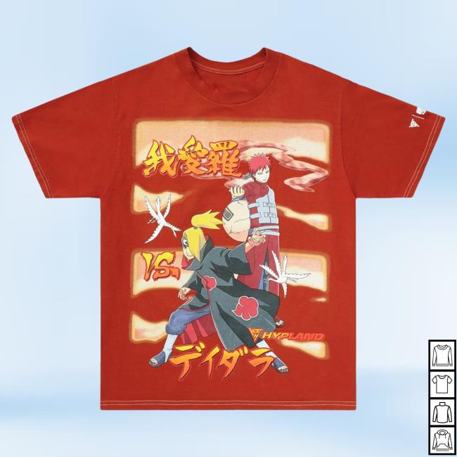 Official Hypland Clothing Merch Store Hypland Shippuden Gaara Deidara Popover Shirt (Rust)