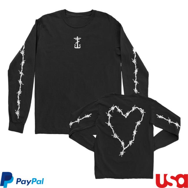 Official Frank Iero Merch Barbed Wire Heart Frank Iero Pullover Sweatshirt