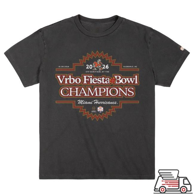 Official Miami Hurricanes 2026 Fiesta Bowl Champions Heavyweight Tee