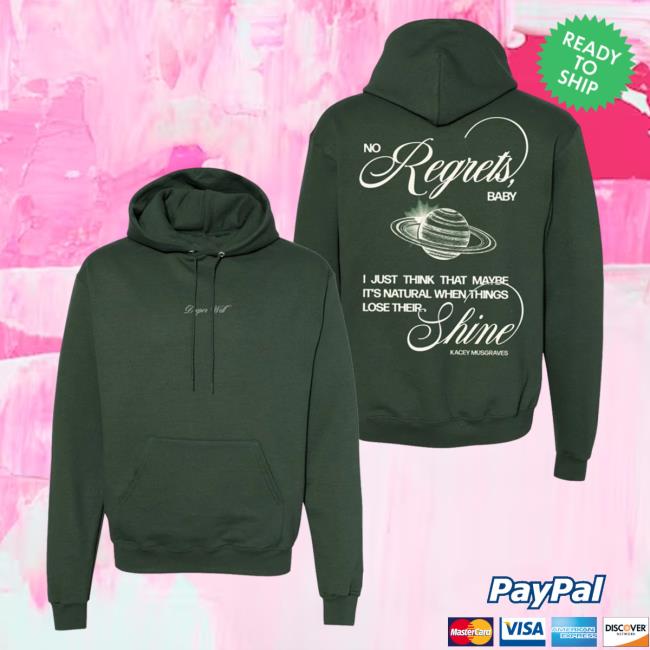 Official Kacey Musgraves Merch Store No Regrets Pull Over Hoodie Kacey Musgraves Apparel Clothing Shop KaceyMusgraves