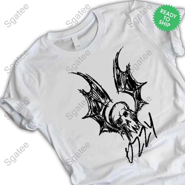 Official Ozzy Osbourne Merch Bat Sketch Pink T Shirt