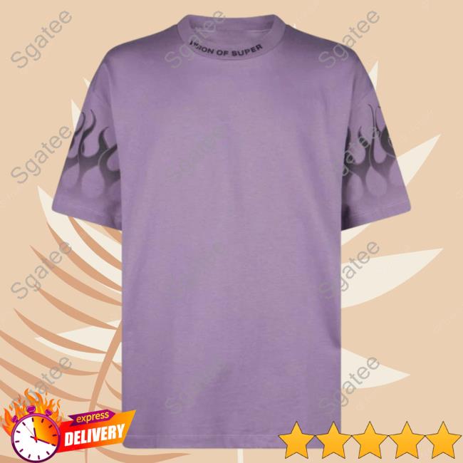 Official Vision Of Super Purple Shirt New With Black Gradient Flames