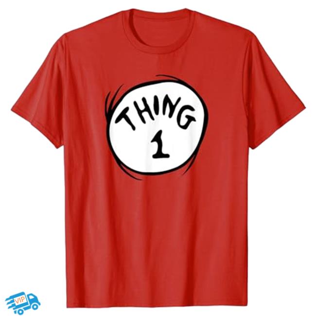 Dr. Seuss Thing 1 Emblem Top Shirt Dr Seuss Official Shop Merch
