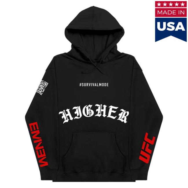 Official Eminem Slim Shady Clothing Shop Store Slim Shady Ufc X Eminem Higher #Survivalmode Sweater Black SlimShady Merch