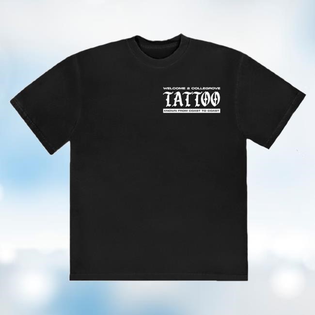 Lil Wayne Official Merch Shop Collegrove Tattoo Tees On Black