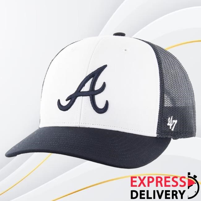 Rally House Atlanta Braves Navy Freshman Adjustable Hat 2026 Atlanta Braves 47 Navy Freshman Trucker Hat Rally House 2026