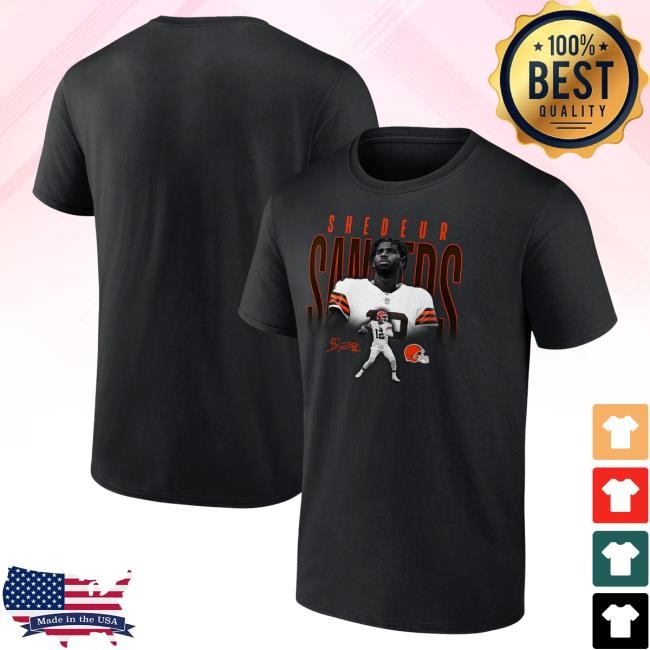 Official Men's Shedeur Sanders Black Cleveland Browns Humble Shadow Player Graphic Hot Shirt