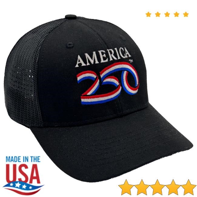 Breathable Official Structured Mesh Snap Back Hat America250 Archive Look