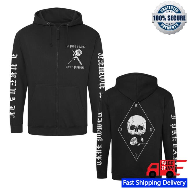 Official True Power Skull Zip Up Hooded Sweatshirt