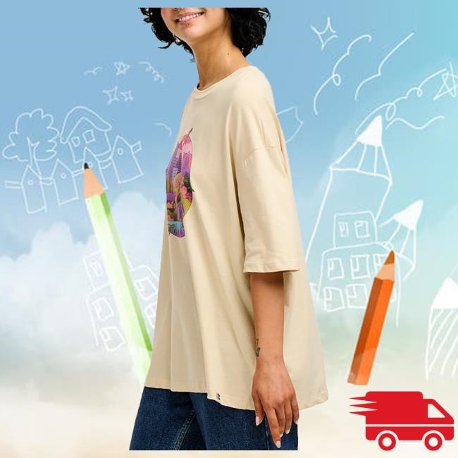 L.E. Benny - Oversized Cotton Tee In Artist Print By Rohan Dahotre New Tee