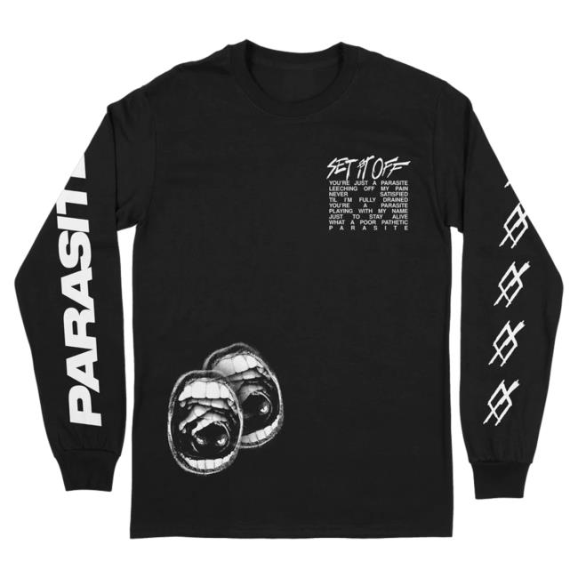 Official Set It Off Band Merch Parasite Hoodie You're Just A Parasite Leeching Off My Pain Never Satisfied Til I'm Fully Drained You're A Parasite Playing With My Name Just To Stay Alive What A Poor Pathetic Parasite