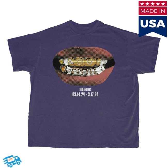RL LA 24 Loud Mouth Grill Bling Purple Shirt Rolling Loud Shop