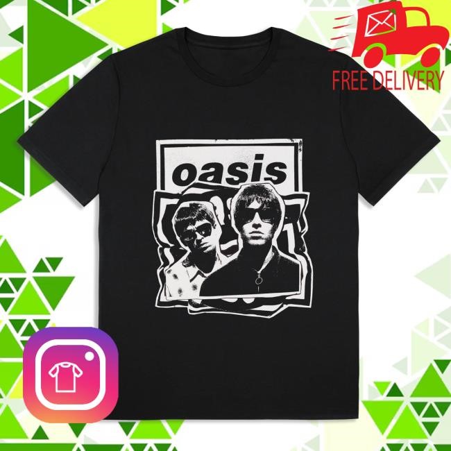 Official Oasis Store Live '25 Cut Out Photo Tour Tee Black