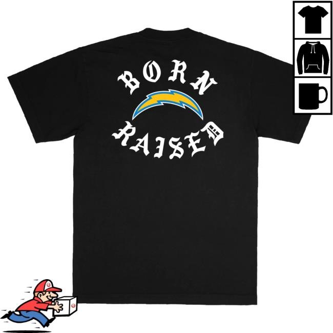 Official Born X Raised Merch Store Born X Raised + Chargers Classic Tees: Black By Bxr Sport + NFL