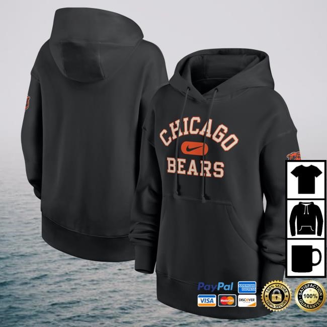 Chicago Bears Nike Womens Oversized Hoodie Vintage Legacy Phoenix NFL Fan Style