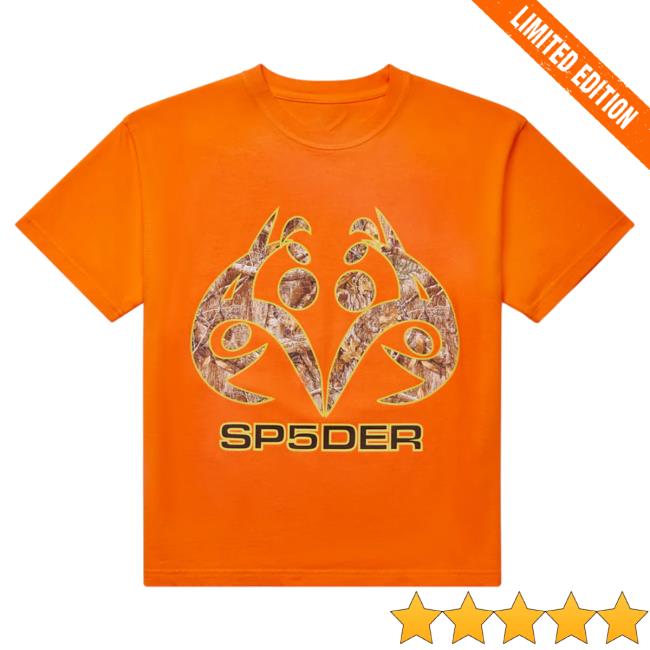 Official Sp5der Clothing Apparel Sp5der Orange Real Tree T Shirt Sp5der Merch Store Shop