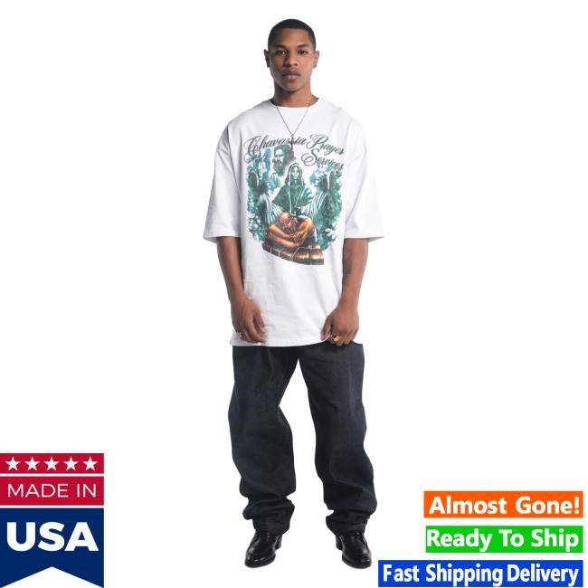 Official Willy Chavarria Chavarria Prayer Services Northsider Tees White
