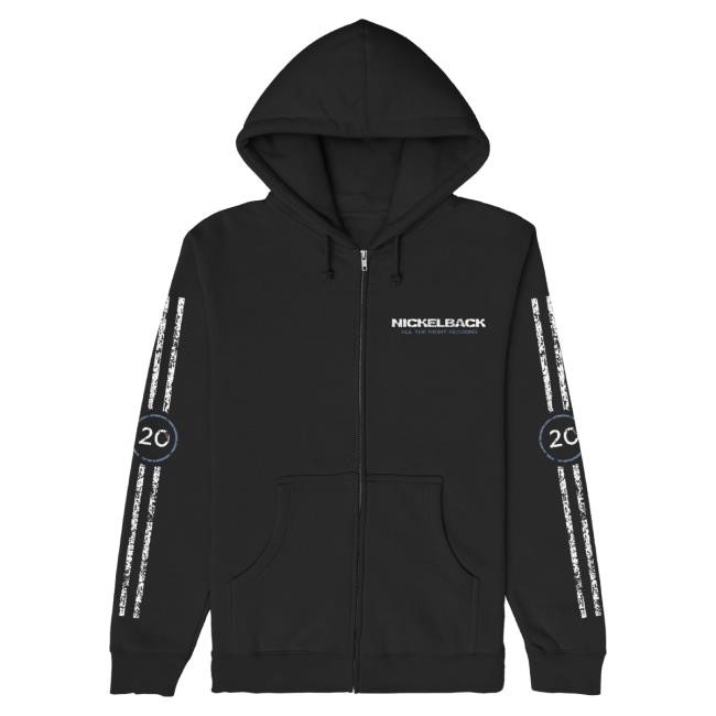 Official Nickelback Merch Nickelback ATRR 20th Anniversary Stripes Black Hoody