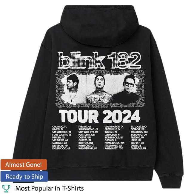 Blink 182 Merch Blink-182 One More Time Tour Pullover Hoodie