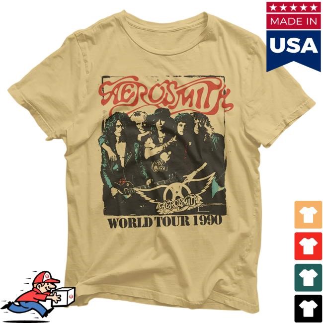 Official Aerosmith Merch Store Pump World Tour 1990 T Shirt