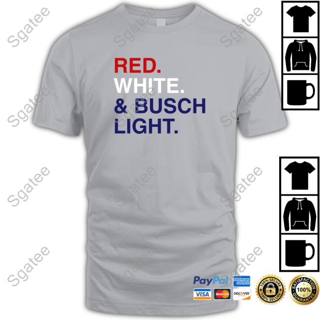 Official Red White & Busch Light T-Shirt Grey