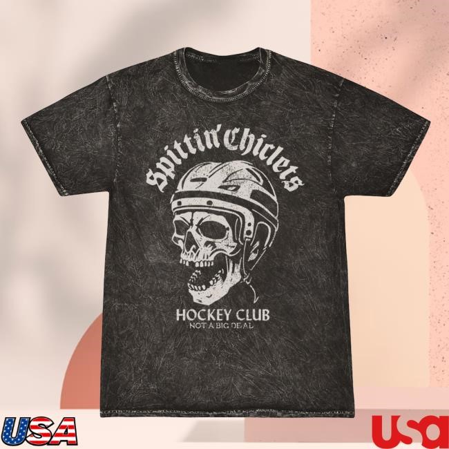 Spittin Chiclets Merch Spittin Chiclets Hockey Club Skull Tshirt
