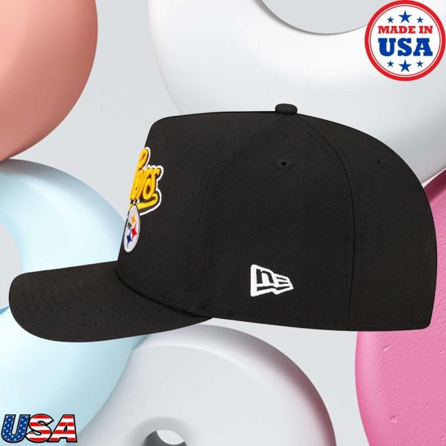 Official Born X Raised + Steelers Pro Script A-Frame Snapback Cap: Black NFL 2025 Kickoff