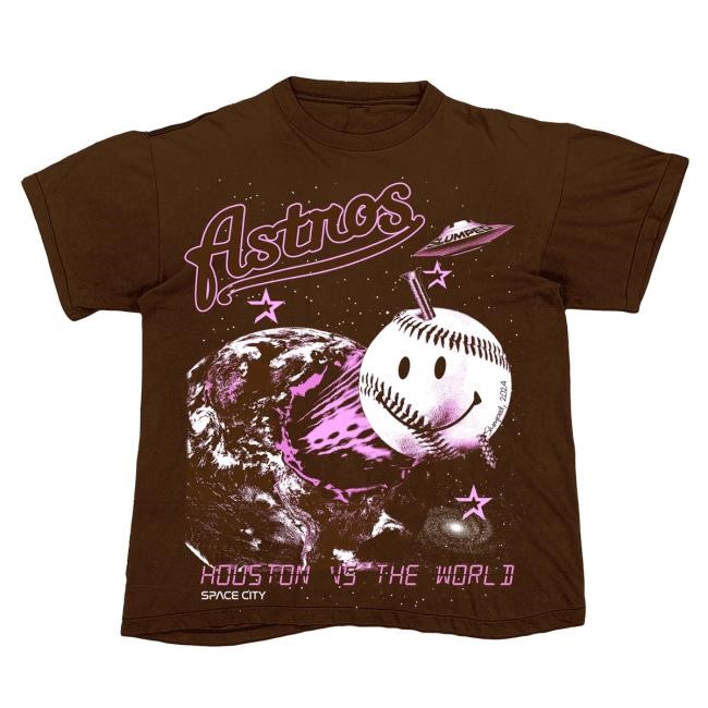 Brown/Pink Space City Shirt New - Slumped Boyz Merch & Clothing Store Slumpedboyz Apparel Shop