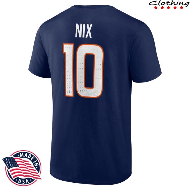 Men's Bo Nix Navy Denver Broncos Icon Name & Number Hot Shirt DenverBroncos