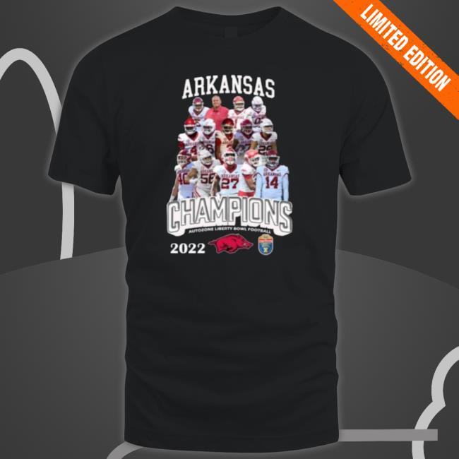 Arkansas Razorbacks Champions Autozone Liberty Bowl Football 2022 T-Shirt