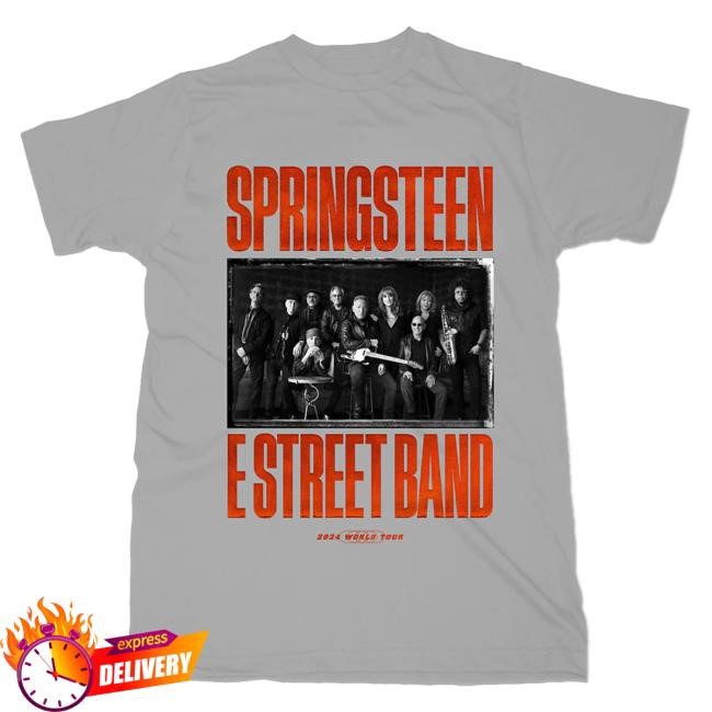 Officia Bruce Springsteen Merch Store Springsteen & The E-Street Band 2024 World Tour Photo Popover Shirt